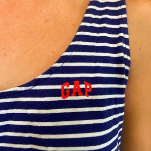 GAP, Striped Tank Top, Blue and White